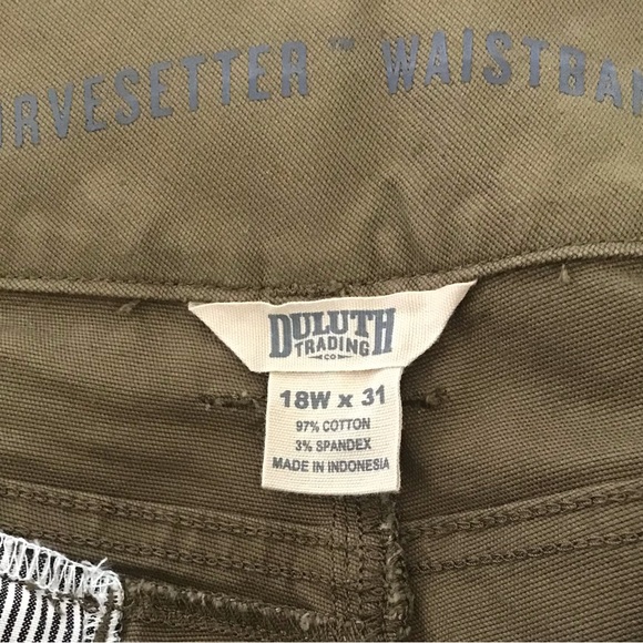 NWT Duluth Trading Co. Fire Hose Flex Cargo Pants in Olive Sz. 18W x 31” - Picture 6 of 7